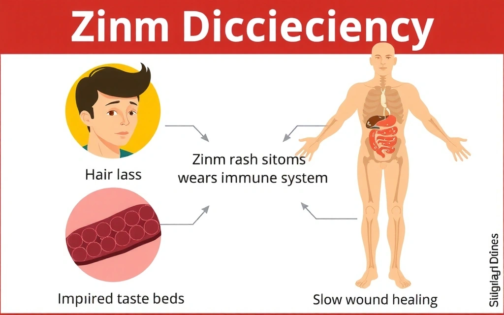 Εικονογράφηση συμπτωμάτων έλλειψης ψευδαργύρου