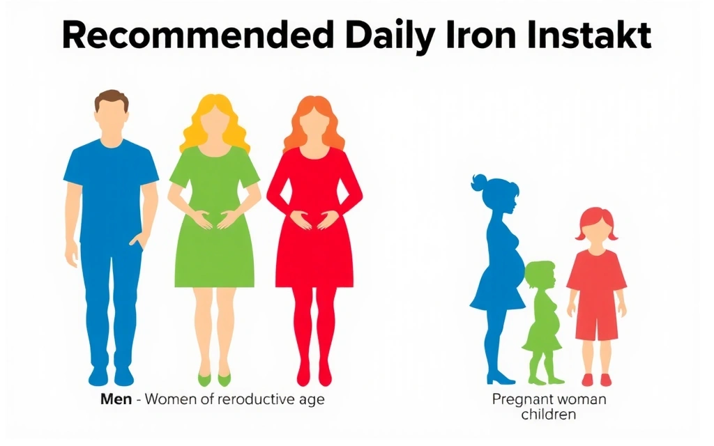 Διάγραμμα συνιστώμενης ημερήσιας πρόσληψης σιδήρου