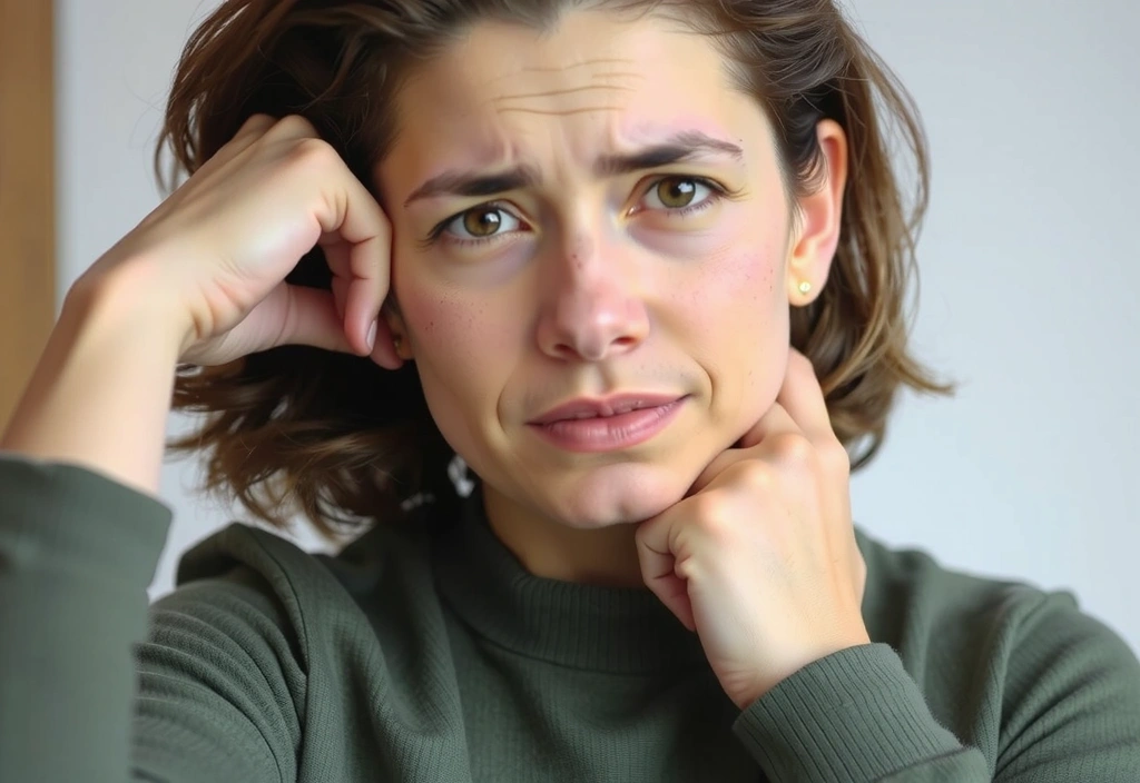 Κουρασμένη γυναίκα με ωχρό δέρμα